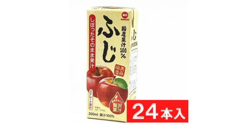 【ふるさと納税】毎日牛乳 国産果汁100%ふじ(青森県産) 200ml紙パック×24本入【1504063】