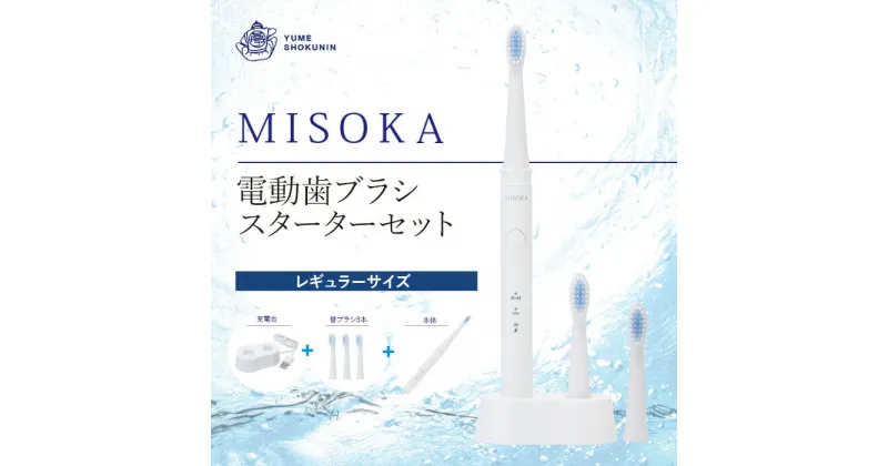 【ふるさと納税】MISOKA電動歯ブラシスターターセット！レギュラーサイズ(本体×1、充電器×1、替ブラシ×3本)電動ハブラシ 歯磨き はみがき ふつう 職人品質 シンプル デンタルケア 誕生日プレゼント ギフト 贈り物 贈答【m06-14】【株式会社夢職人】