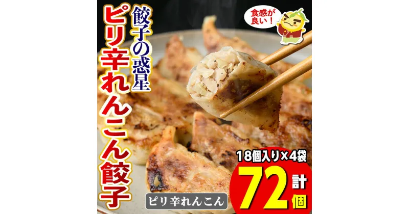 【ふるさと納税】餃子の惑星のピリ辛れんこん餃子(合計72個)ぎょうざ ギョーザ 香辛料 スパイス 蒸し 揚げ スープ 中華 点心 おつまみ 夜食 惣菜 冷凍【m06-17】【株式会社夢職人】