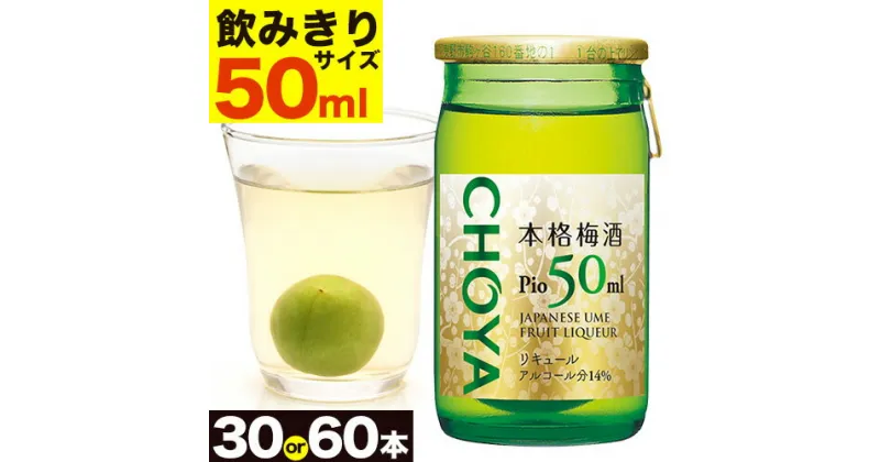 【ふるさと納税】本格梅酒 Pio 飲みきりサイズ 50ml 30本 または 60本 羽曳野商工振興株式会社《30日以内に出荷予定(土日祝除く)》大阪府 羽曳野市 梅酒 梅 酒 CHOYA チョーヤ チョーヤ梅酒 お酒 pio