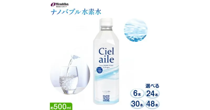 【ふるさと納税】 ナノバブル水素水 ペットボトル 約500ml 選べる 6本 24本 30本 48本 株式会社ヒロシバ《30日以内に出荷予定(土日祝除く)》大阪府 羽曳野市 送料無料 水素水 肌 美容 健康 水