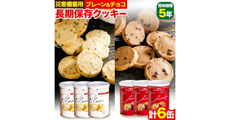 【ふるさと納税】非常食 長期保存 クッキー プレーン チョコ 各100g × 6缶 株式会社フラワー《30日以内に出荷予定(土日祝除く)》大阪府 羽曳野市 災害用 防災 お菓子 スイーツ プレーン チョコ 賞味期限 5年【配送不可地域あり】