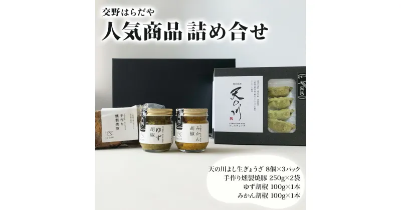 【ふるさと納税】交野はらだや 人気商品詰め合せ《ヴィーガン冷凍餃子》＆《ジューシー燻製焼豚》＆《調味料2種》｜お取寄せ 旨味調味料保存料無添加 職人の逸品 [0049]