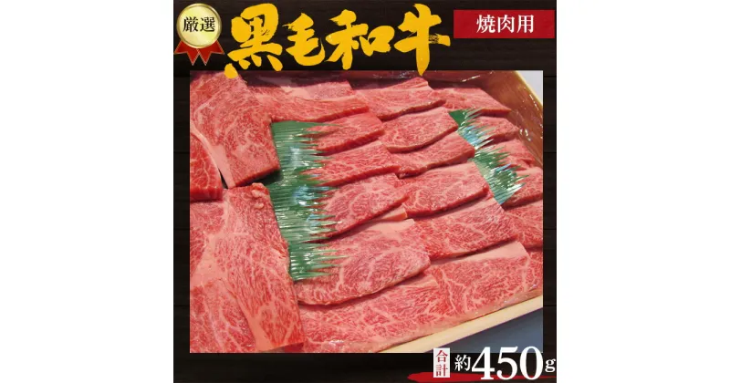 【ふるさと納税】No.202 厳選　黒毛和牛　焼肉用肉　計約450g ／ 牛肉 ロース ハネシタ ミスジ やきにく 送料無料 大阪府