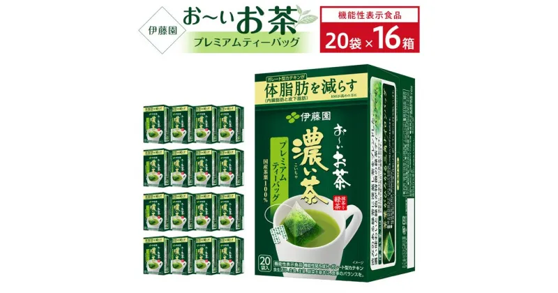 【ふるさと納税】【機能性表示食品】お〜いお茶濃い茶プレミアムティーバッグ　2ケース（20袋×16箱）