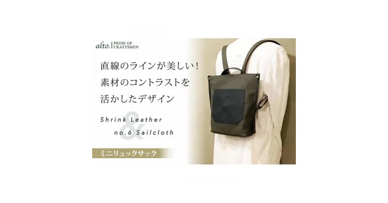 【ふるさと納税】【alto.】シュリンクレザーコンビ　ミニリュック　AMSB-5006（ネイビー） | かばん ファッション 人気 おすすめ 送料無料