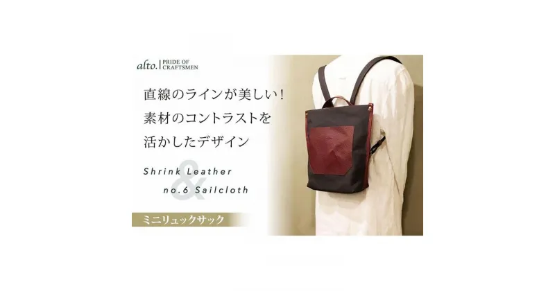 【ふるさと納税】【alto.】シュリンクレザーコンビ　ミニリュック　AMSB-5006（ワイン） | かばん ファッション 人気 おすすめ 送料無料