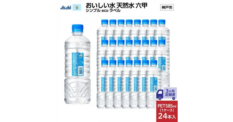 【ふるさと納税】【3ヶ月定期便】アサヒ おいしい水 天然水 　　六甲 シンプルeco　ラベルPET585ml×24本　　(24本入り1ケース) | ミネラルウォーター 飲料 水 人気 おすすめ 送料無料