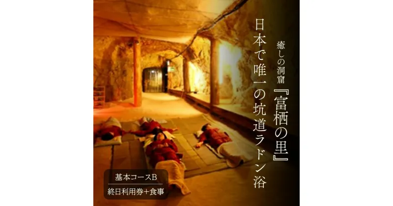 【ふるさと納税】日本で唯一の坑道ラドン浴基本コースB【坑道浴 癒し リフレッシュ リラックス 利用券 お食事付き】