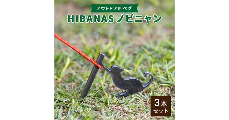 【ふるさと納税】【HIBANAS】端材を熟練の職人がよみがえらせたアウトドア用ペグ　ノビニャン3本セット【1217201】