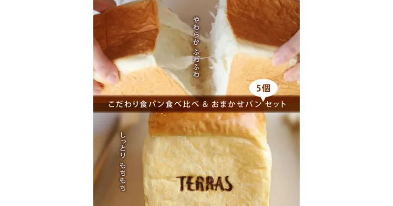 【ふるさと納税】【TERRAS】こだわり食パン食べ比べ&おまかせパン5個セット〈冷凍〉【配送不可地域：離島】【1519937】