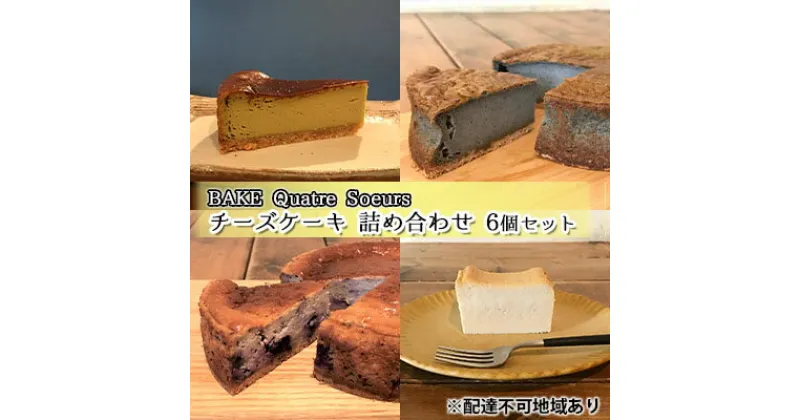 【ふるさと納税】【BAKE Quatre Soeurs】チーズケーキ 詰め合わせ 6個セット[ スイーツ ケーキ 食べ比べ ]　 お菓子 ピスタチオ 豆乳 黒ゴマ バナナ ラズベリー ゴルゴンゾーラ 急速冷凍 安心 安全 子供 手作り