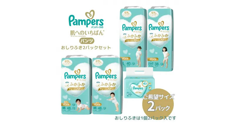 【ふるさと納税】[パンツタイプ] パンパース 「 肌いち 」 2パックと おしりふき 2パック[ Pampers おむつ オムツ ]　 ベビー用品 赤ちゃん用品 紙おむつ Wレイヤー構造 ふかふか 日用品 幼児 乳児 子供 ベビー 孫