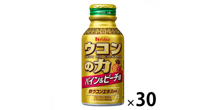 【ふるさと納税】ハウスウェルネスフーズ ウコンの力 パイン＆ピーチ味 A 100ml ボトル缶 1セット（30本）　果汁飲料・ジュース・飲料類・果汁飲料・セット・ジュース