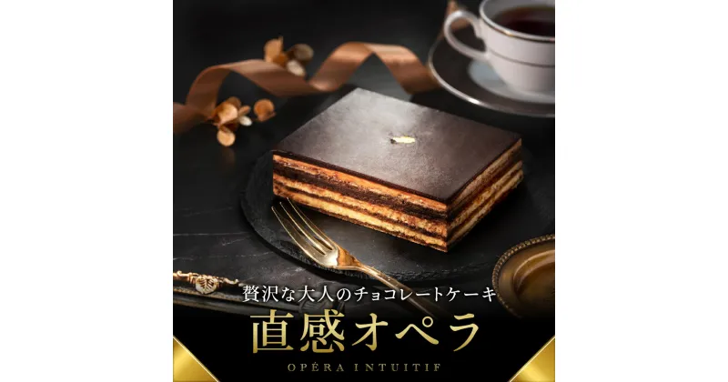 【ふるさと納税】直感オペラ コクのある芳醇な味わいな珈琲豆とフランスの有機チョコレートを使った贅沢なケーキ（冷凍便） / スイーツ ギフト ガトーショコラ ガトーオペラ チョコレート ケーキ オペラケーキ 10cm×12cm 珈琲豆 コーヒー豆 フランス 有機チョコレート