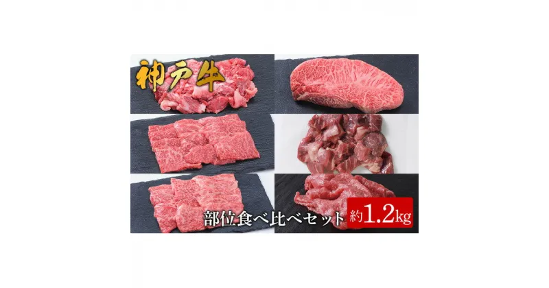 【ふるさと納税】【神戸牛】部位食べ比べセット 計約1.2kg / しゃぶしゃぶ・ステーキ・焼肉・煮込み 神戸牛 牛肉 詰め合わせ セット 霜降り 但馬牛 和牛 国産牛 エスフーズ