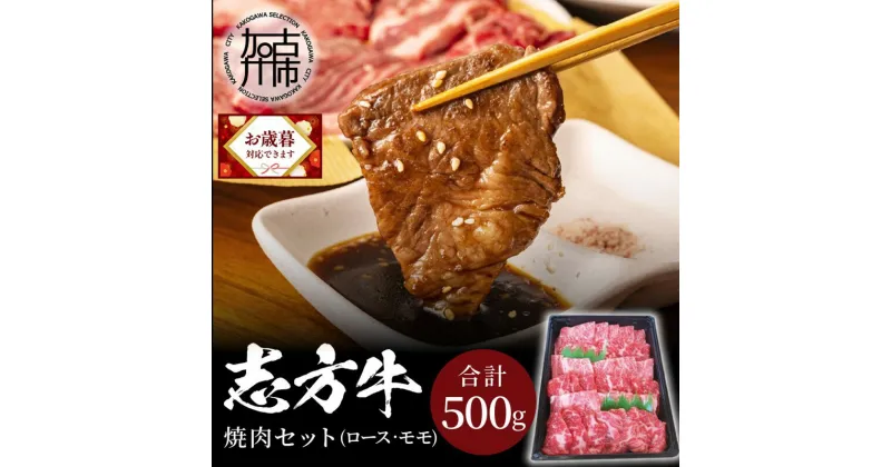 【ふるさと納税】＼お歳暮ギフト対象品／【レビューキャンペーン】 志方牛焼肉セット(500g)《 国産 牛肉 牛 国産牛 焼肉 ロース モモ お手軽 おいしい お取り寄せ グルメ 志方牛 送料無料 贈答用 ギフト プレゼント 贈り物 》