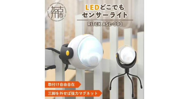 【ふるさと納税】RITEX ASL-090 LEDどこでもセンサーライト 《 防犯 防犯ライト 乾電池式 LED センサーライト 非常灯 防犯グッズ 屋外 キャンプ 株式会社ムサシ 防災 災害 防災グッズ 送料無料 ふるさと納税 返礼品 おすすめ 日用品 プレゼント 》