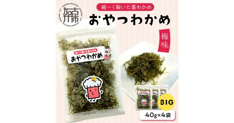 【ふるさと納税】おやつわかめ梅味BIG 160g(40g×4)《 海藻 わかめ ワカメ おやつ おやつわかめ おつまみ 珍味 茎わかめ ビックサイズ 》