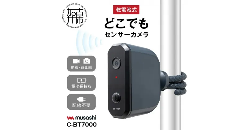 【ふるさと納税】musashi C-BT7000 乾電池式どこでもセンサーカメラ 《 人感センサー 防犯カメラ 屋外 乾電池式 ムサシ 防犯 防犯グッズ 空き巣予防 》